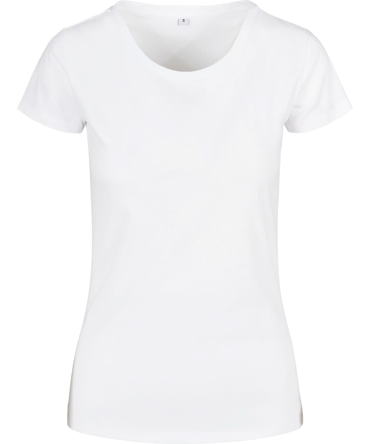 Build Your Brand Basic BYB Womens basic tee White BB012 - White - Customisable T-Shirts