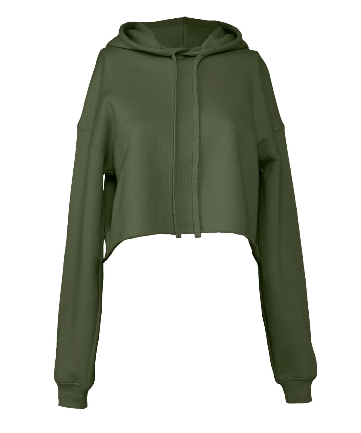 Bella Canvas Womens cropped fleece hoodie BE220 - Military Green - Customisable Hoodies