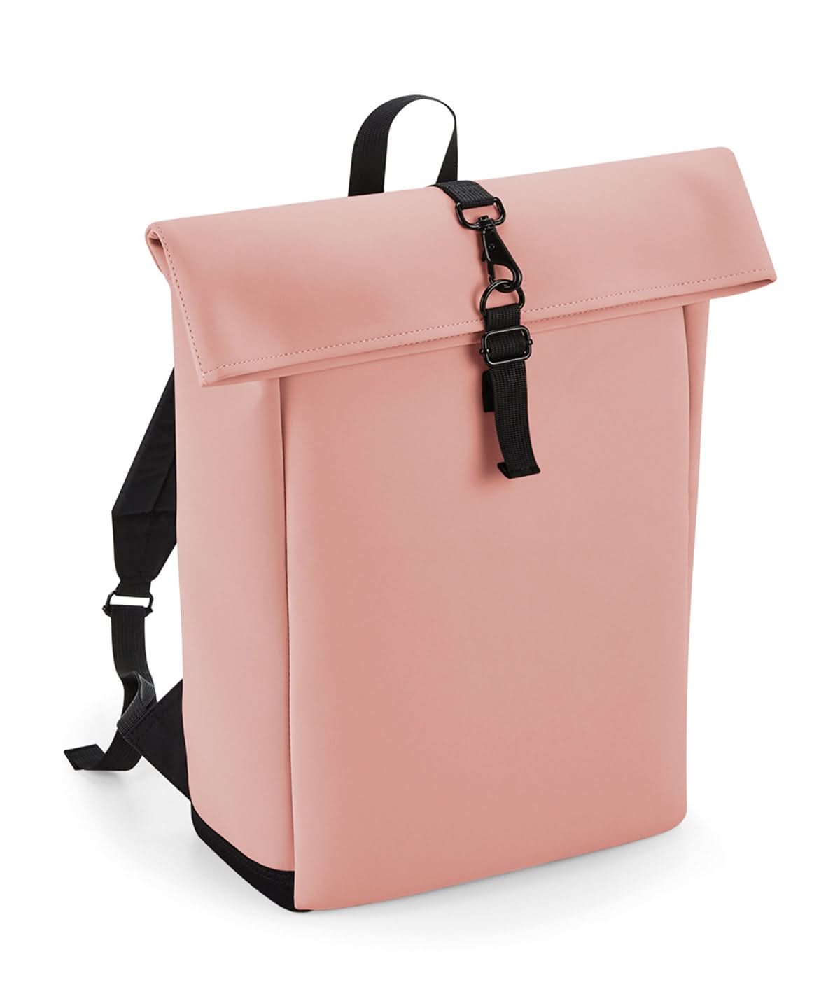 Bagbase Matte PU rolltop backpack BG335 - Nude Pink One size - Customisable Bags