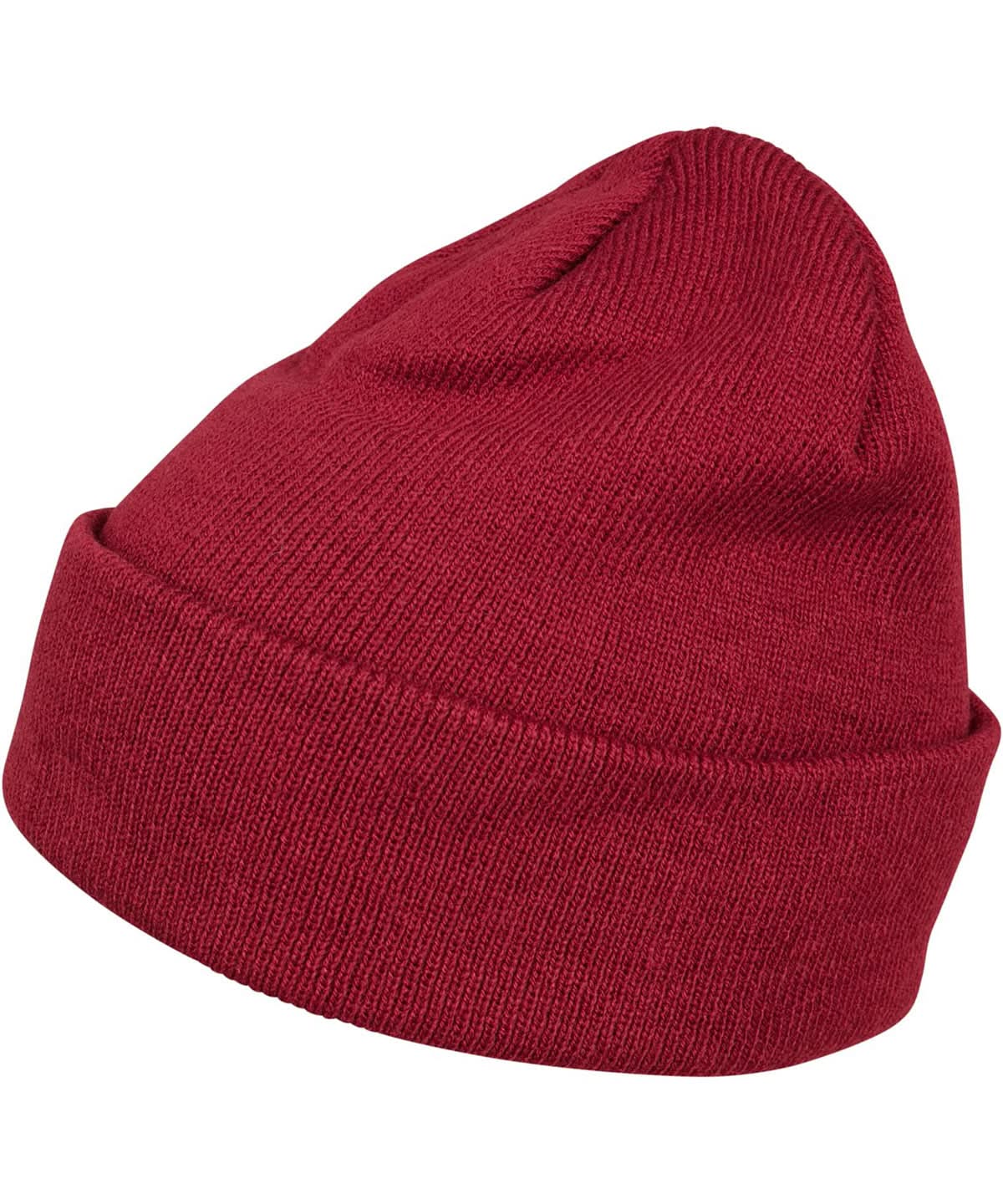 Build Your Brand BYB Heavy knit beanie BY001 - Burgundy One size - Customisable Beanies