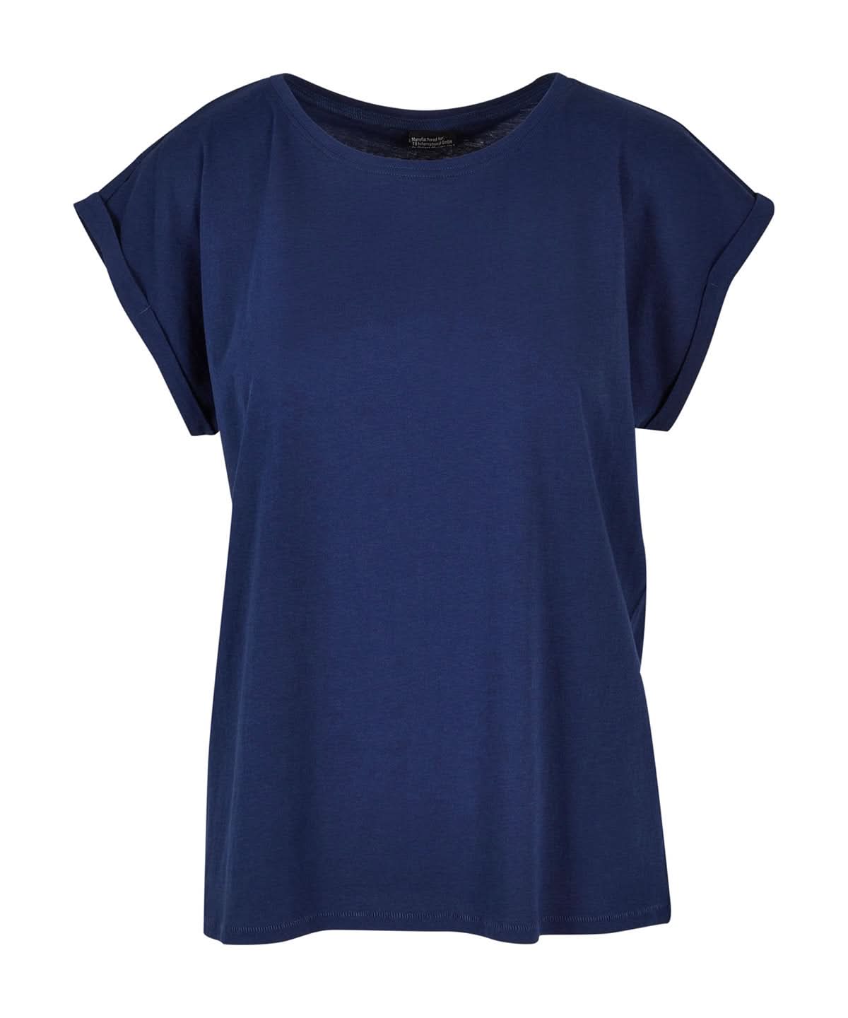 Build Your Brand BYB Womens extended shoulder tee Light Navy BY021 - Light Navy - Customisable T-Shirts