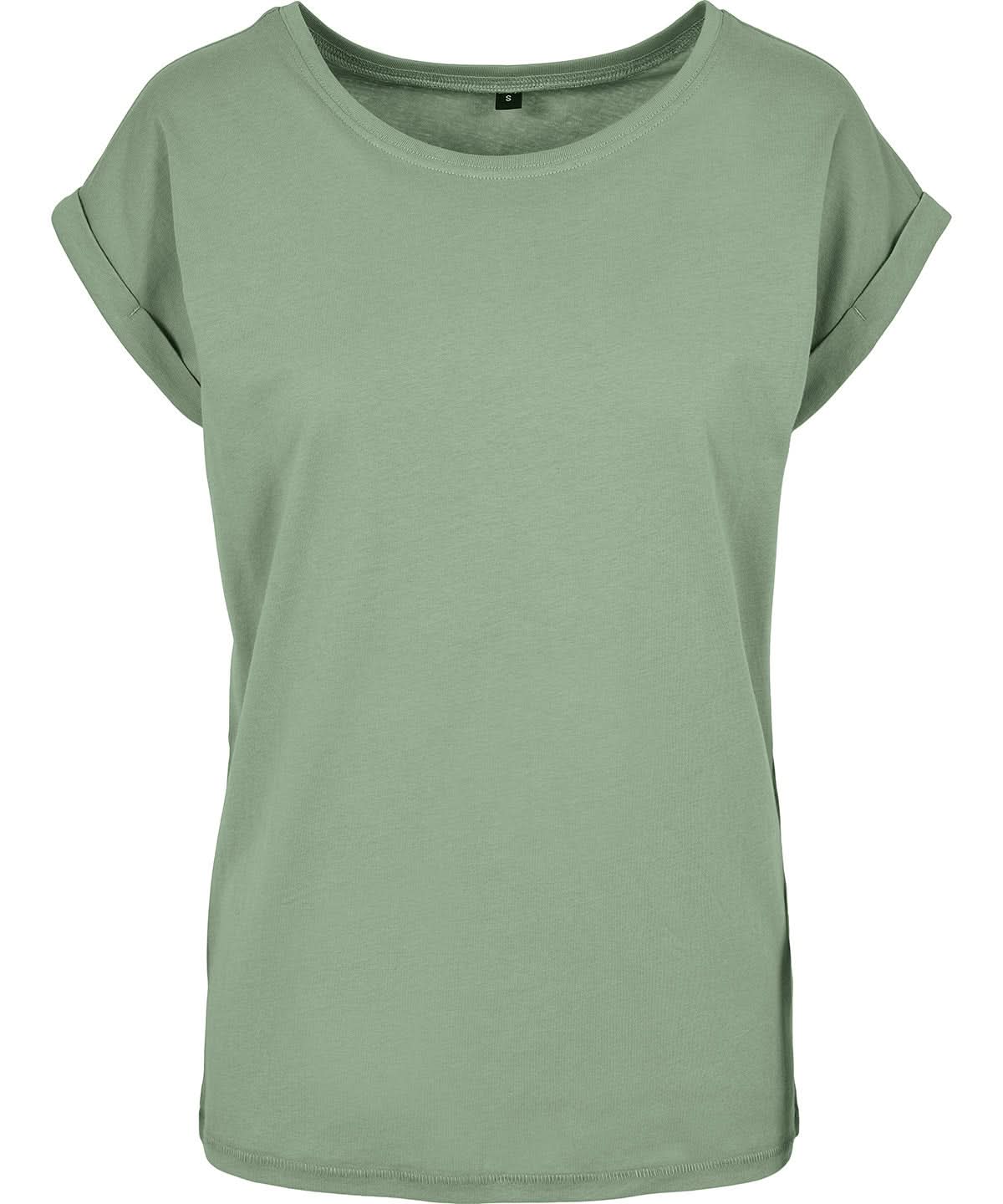 Build Your Brand BYB Womens extended shoulder tee Magic Salvia BY021 - Magic Salvia - Customisable T-Shirts