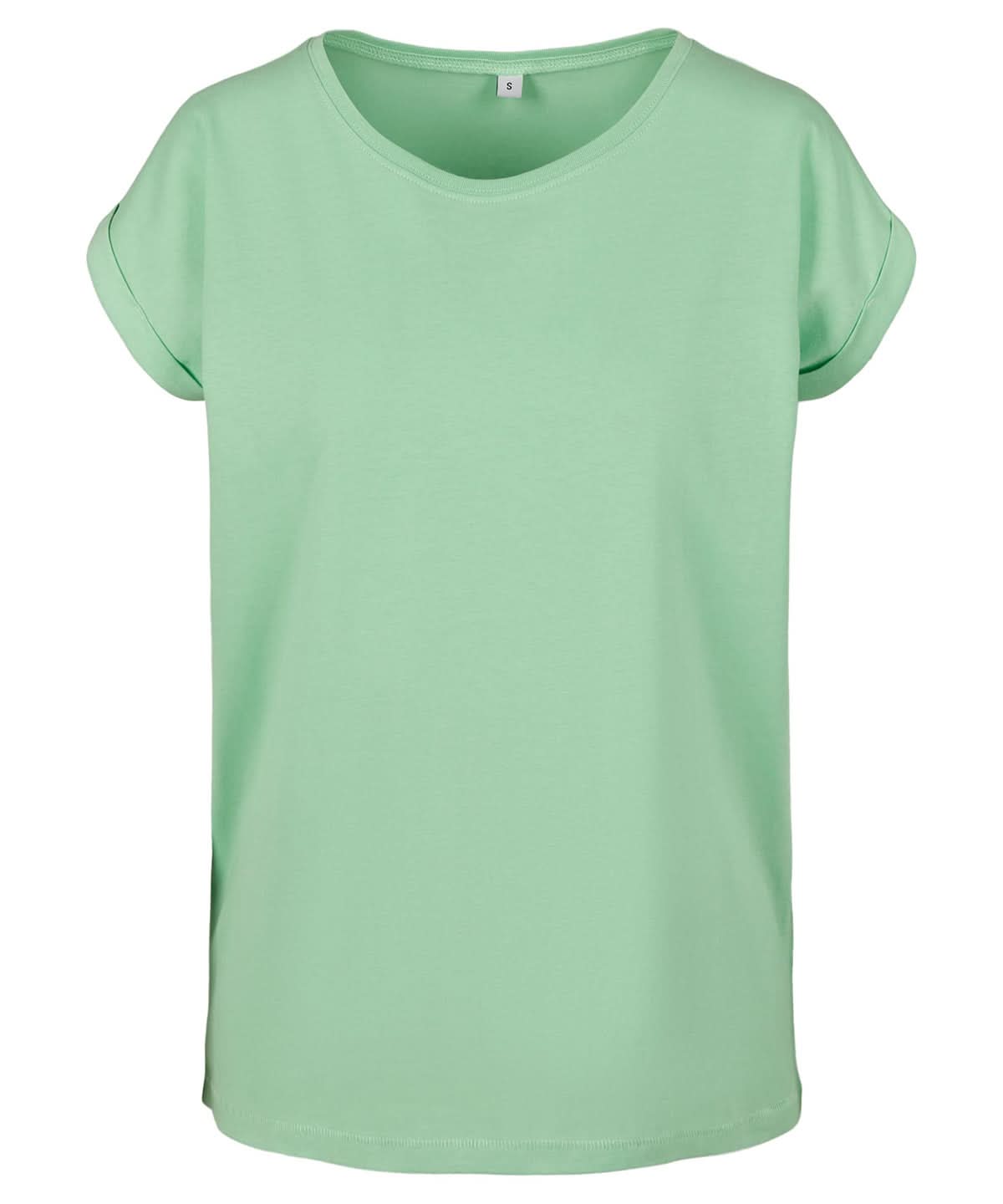 Build Your Brand BYB Womens extended shoulder tee Neo Mint BY021 - Neo Mint - Customisable T-Shirts