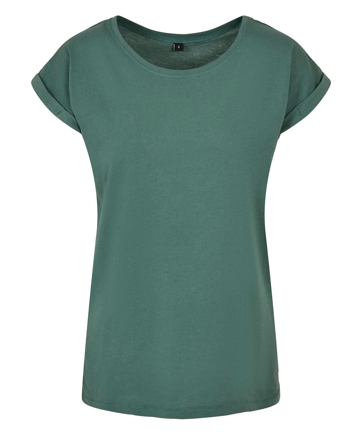 Build Your Brand BYB Womens extended shoulder tee Pale Leaf BY021 - Pale Leaf - Customisable T-Shirts