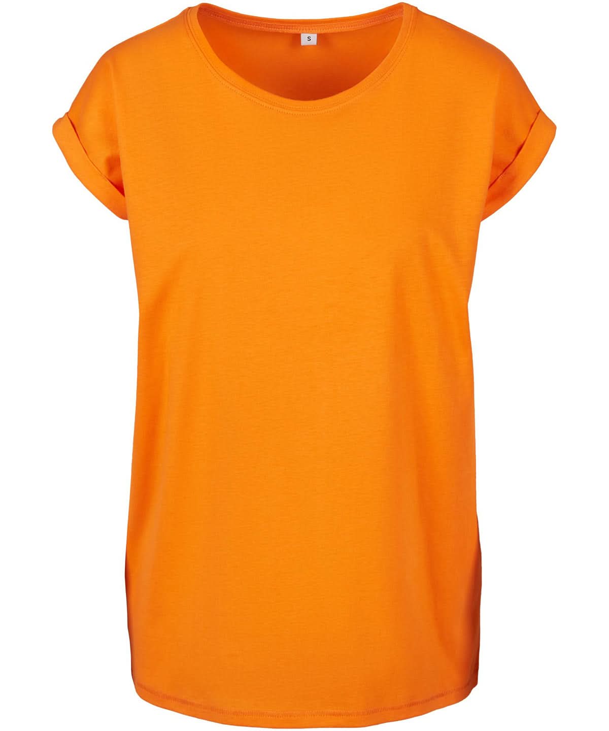 Build Your Brand BYB Womens extended shoulder tee Paradise Orange BY021 - Paradise Orange - Customisable T-Shirts