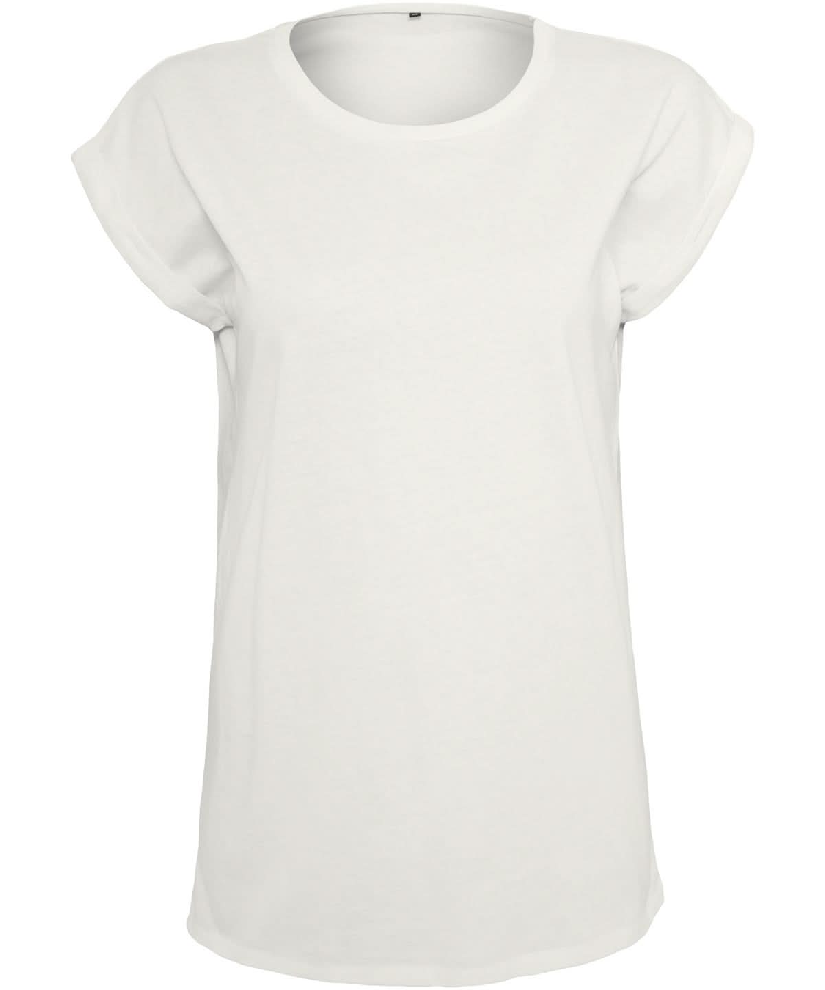 Build Your Brand BYB Womens extended shoulder tee Ready For Dye BY021 - Ready For Dye - Customisable T-Shirts