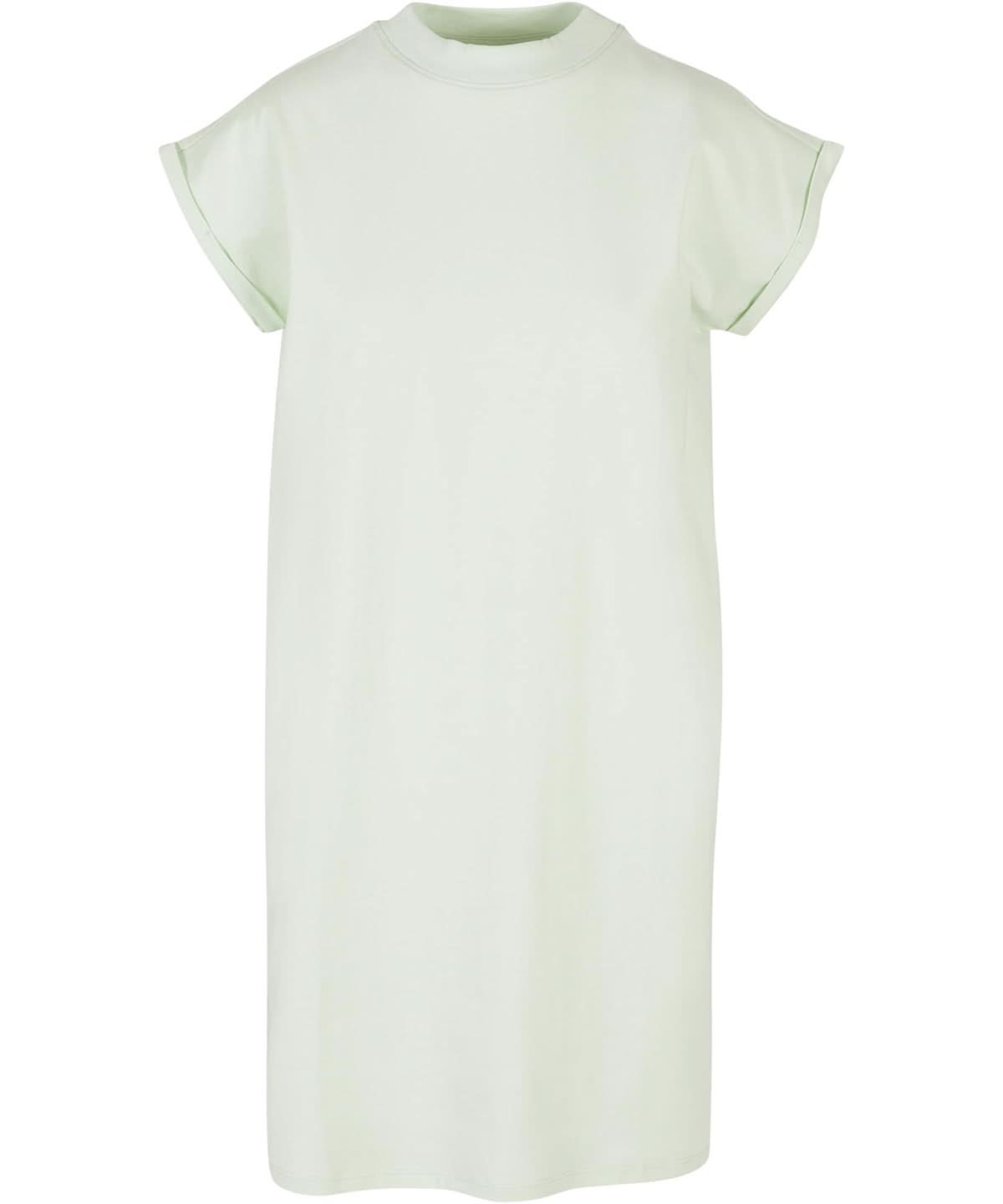 Build Your Brand BYB Womens turtle extended shoulder dress Light Mint BY101 - Light Mint - Customisable Dresses