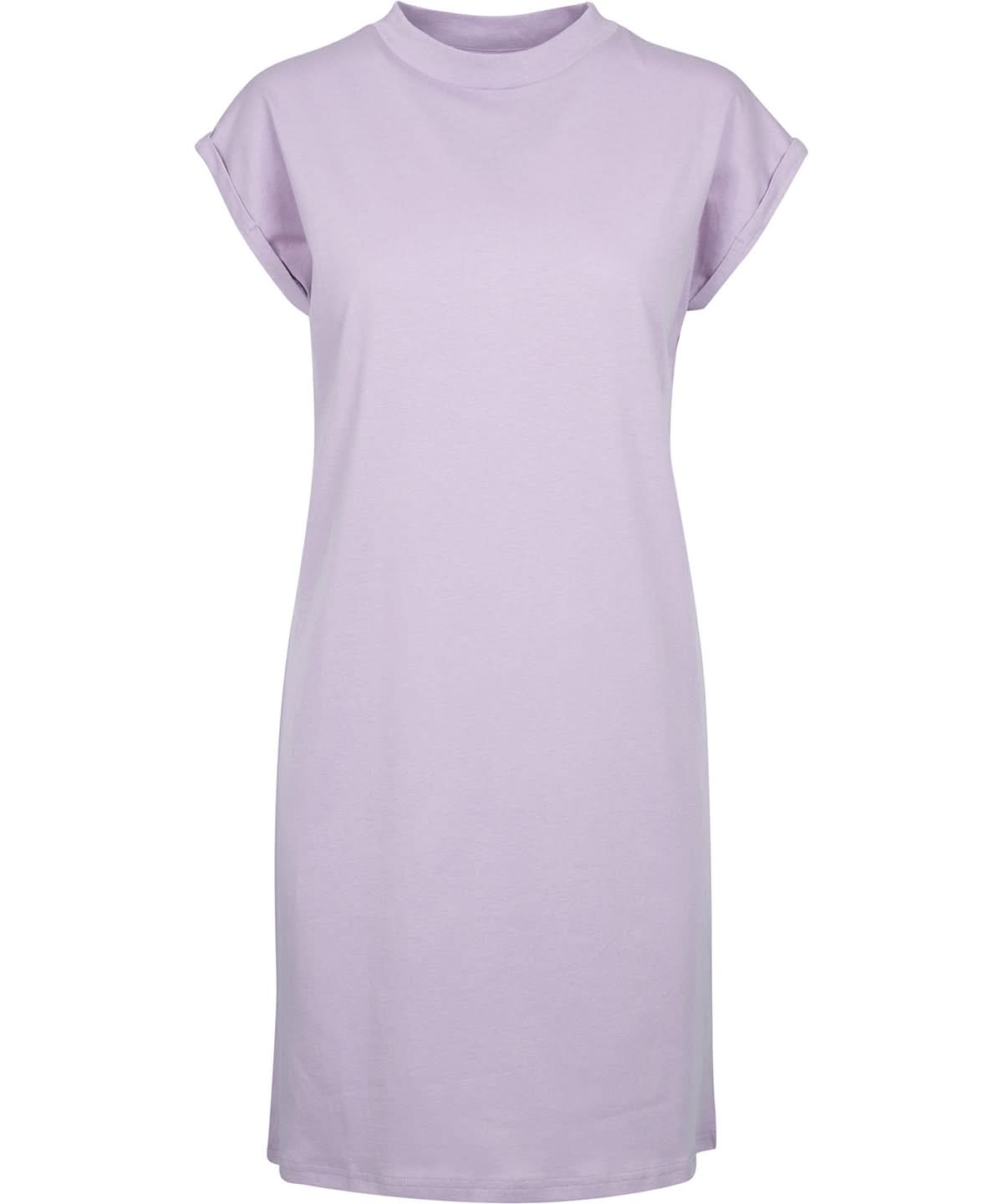 Build Your Brand BYB Womens turtle extended shoulder dress Lilac BY101 - Lilac - Customisable Dresses