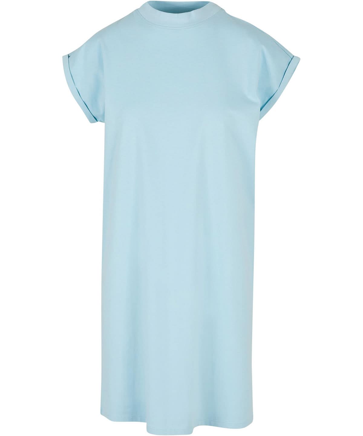 Build Your Brand BYB Womens turtle extended shoulder dress Ocean Blue BY101 - Ocean Blue - Customisable Dresses