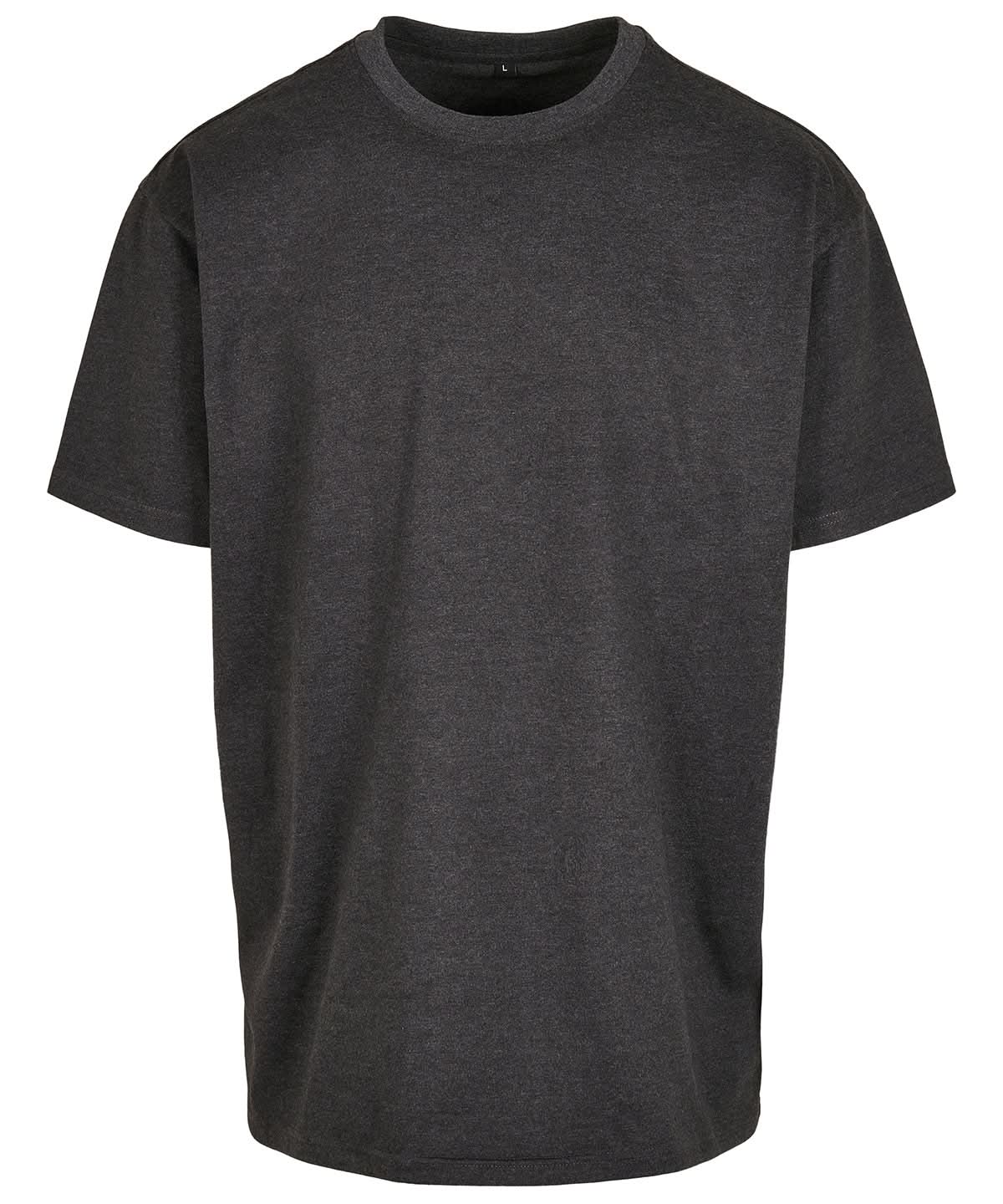 Build Your Brand BYB Heavy oversized tee Charcoal BY102 - Charcoal - Customisable T-Shirts