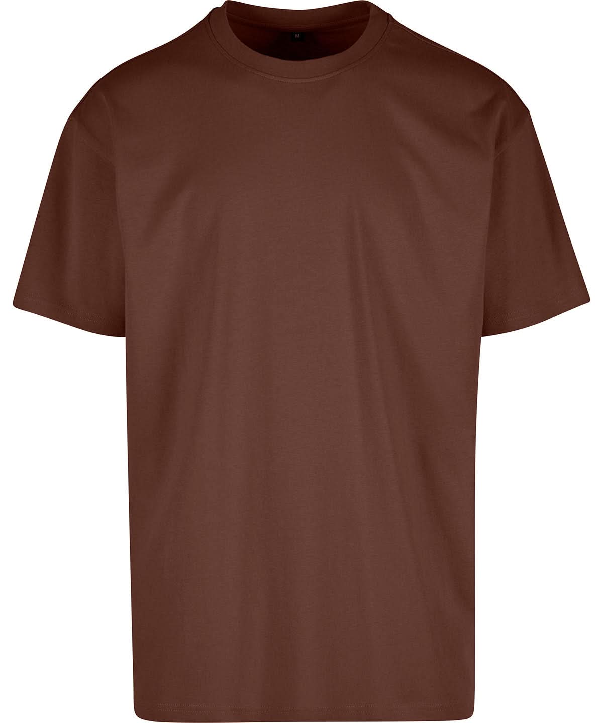 Build Your Brand BYB Heavy oversized tee Chocolate Brown BY102 - Chocolate Brown - Customisable T-Shirts