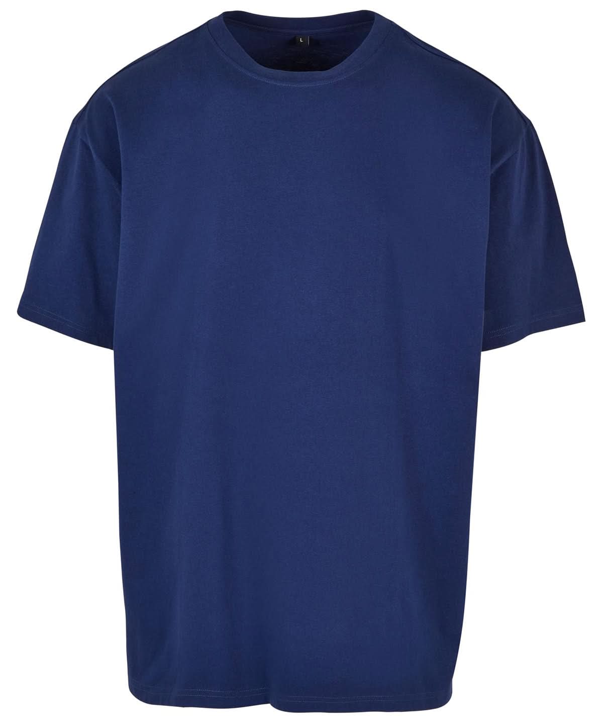 Build Your Brand BYB Heavy oversized tee Dark Blue BY102 - Dark Blue - Customisable T-Shirts