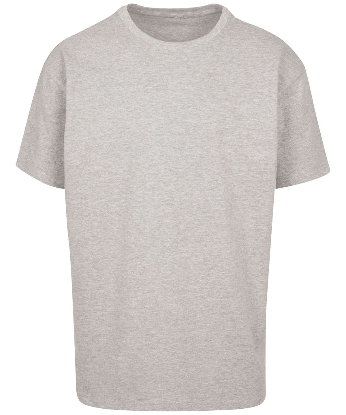 Build Your Brand BYB Heavy oversized tee Grey BY102 - Grey - Customisable T-Shirts