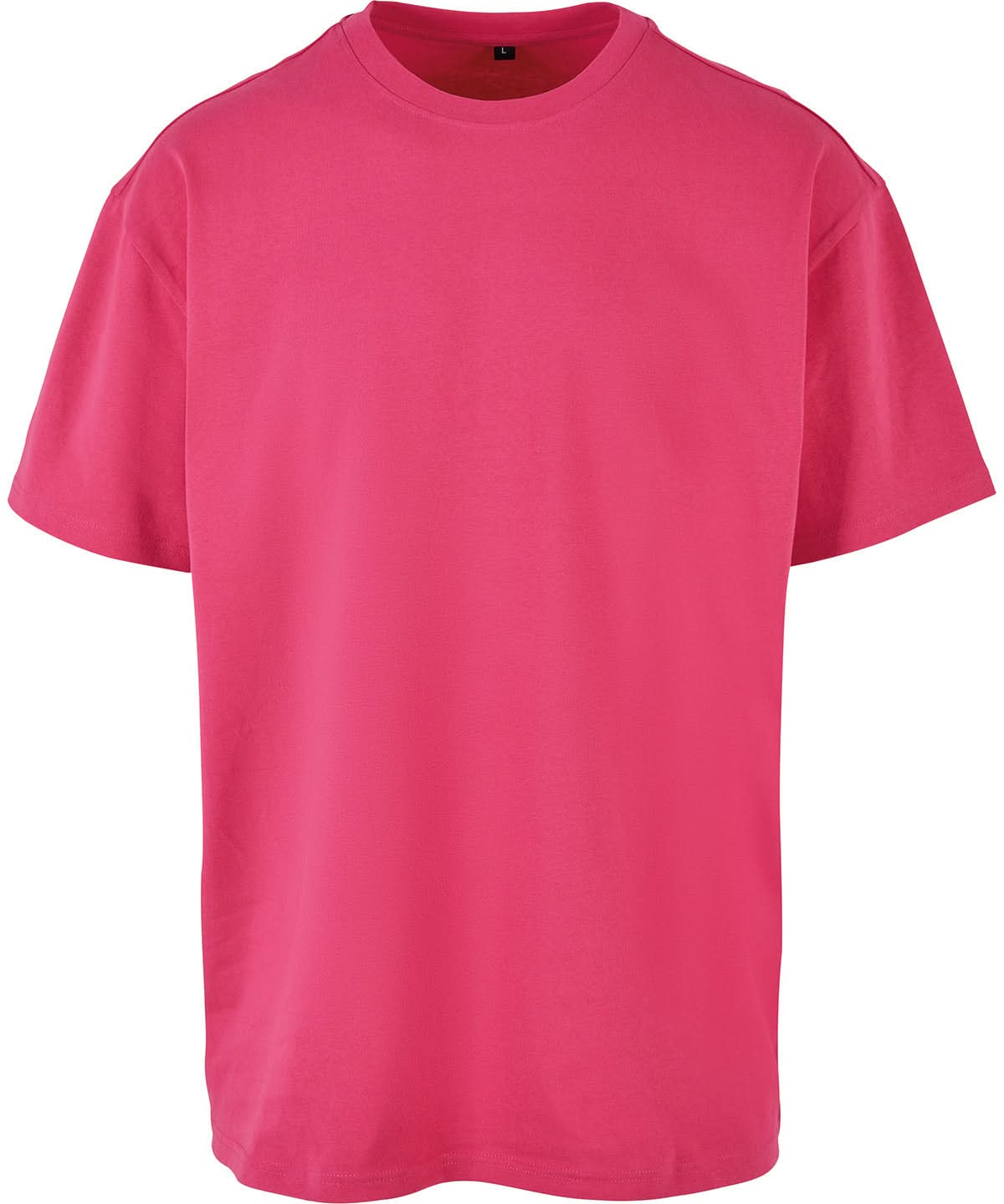 Build Your Brand BYB Heavy oversized tee Hibiskus Pink BY102 - Hibiskus Pink - Customisable T-Shirts