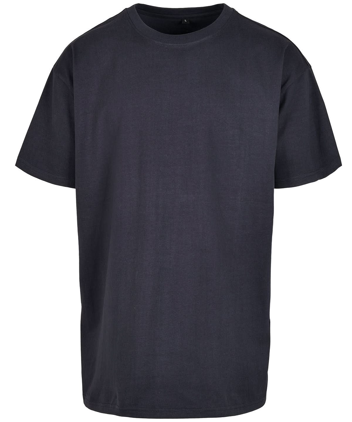 Build Your Brand BYB Heavy oversized tee Navy BY102 - Navy - Customisable T-Shirts