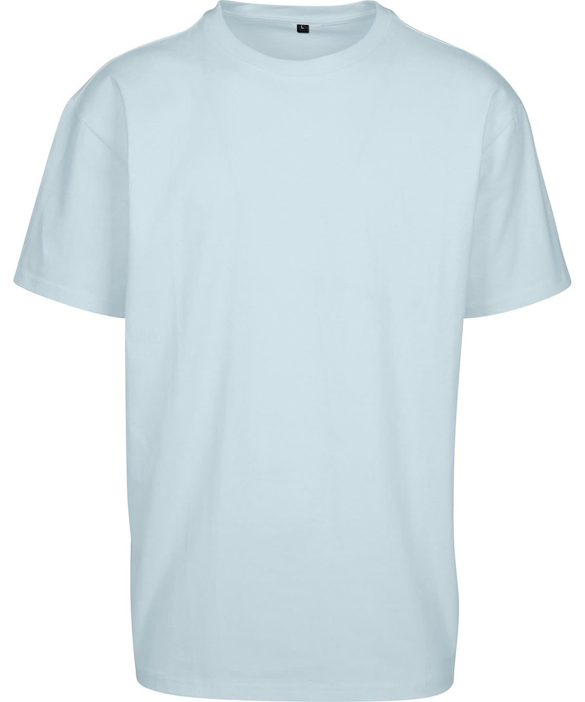 Build Your Brand BYB Heavy oversized tee Powder Blue BY102 - Powder Blue - Customisable T-Shirts