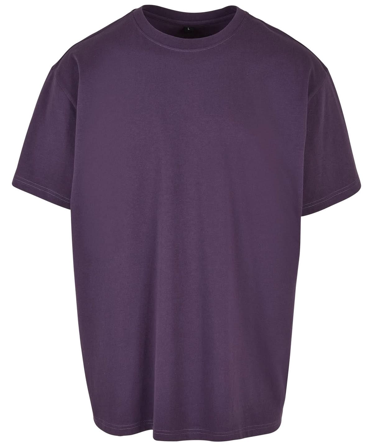 Build Your Brand BYB Heavy oversized tee Purple Night BY102 - Purple Night - Customisable T-Shirts