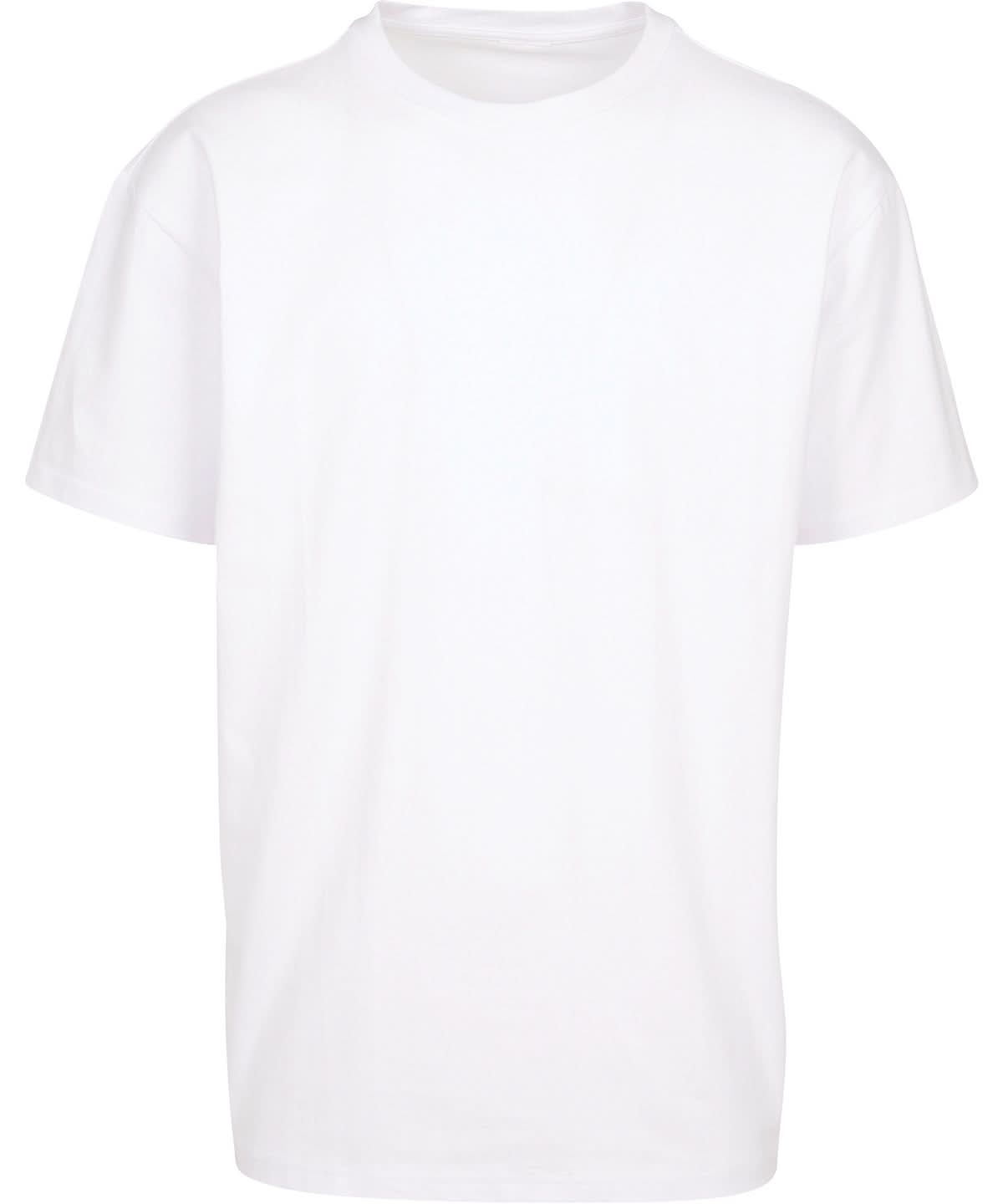 Build Your Brand BYB Heavy oversized tee White BY102 - White - Customisable T-Shirts