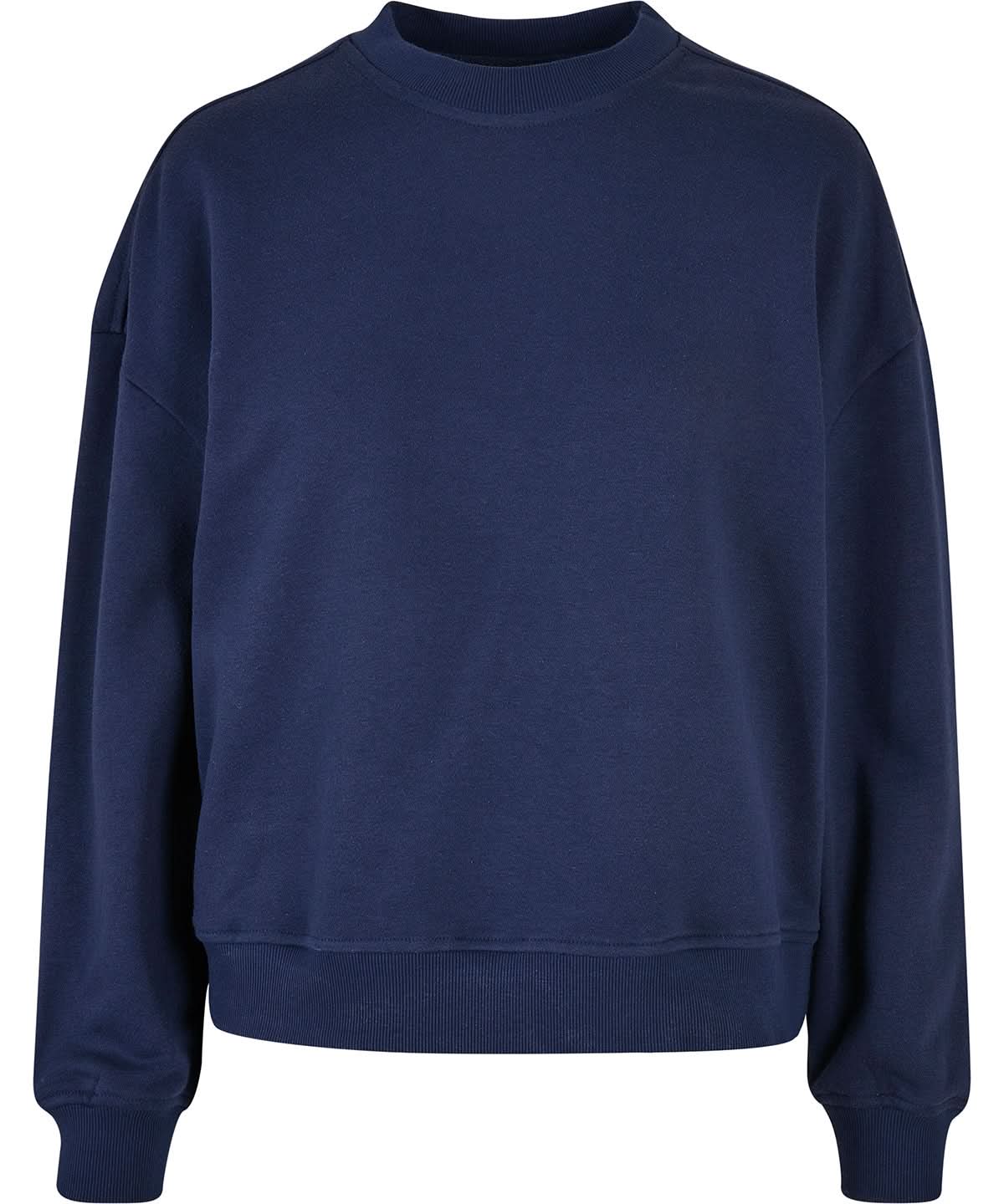 Build Your Brand BYB Womens oversized crew neck sweatshirt BY212 - Light Navy - Customisable Sweatshirts