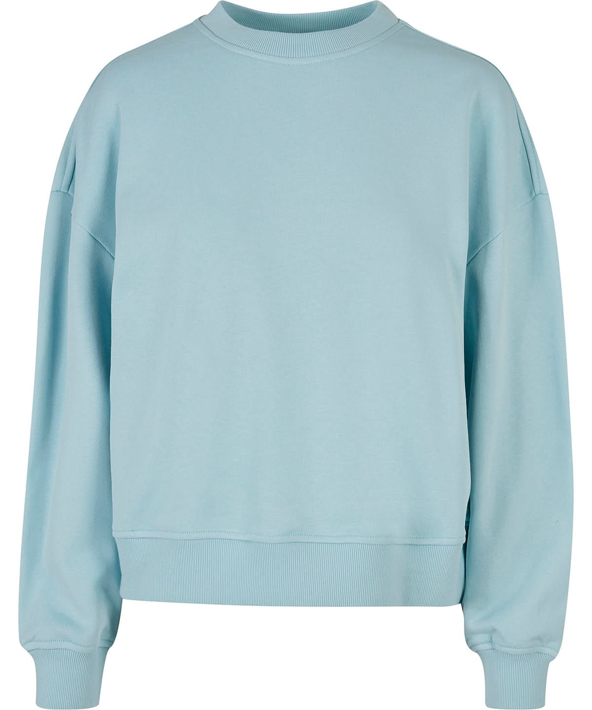 Build Your Brand BYB Womens oversized crew neck sweatshirt BY212 - Ocean Blue - Customisable Sweatshirts