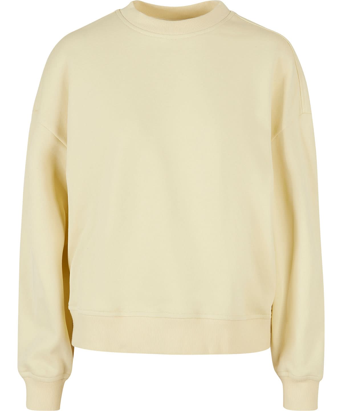 Build Your Brand BYB Womens oversized crew neck sweatshirt BY212 - Soft Yellow - Customisable Sweatshirts