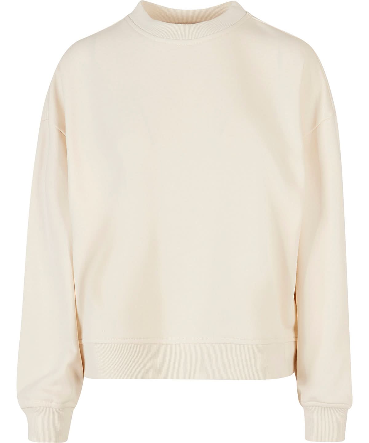Build Your Brand BYB Womens oversized crew neck sweatshirt BY212 - White Sand - Customisable Sweatshirts