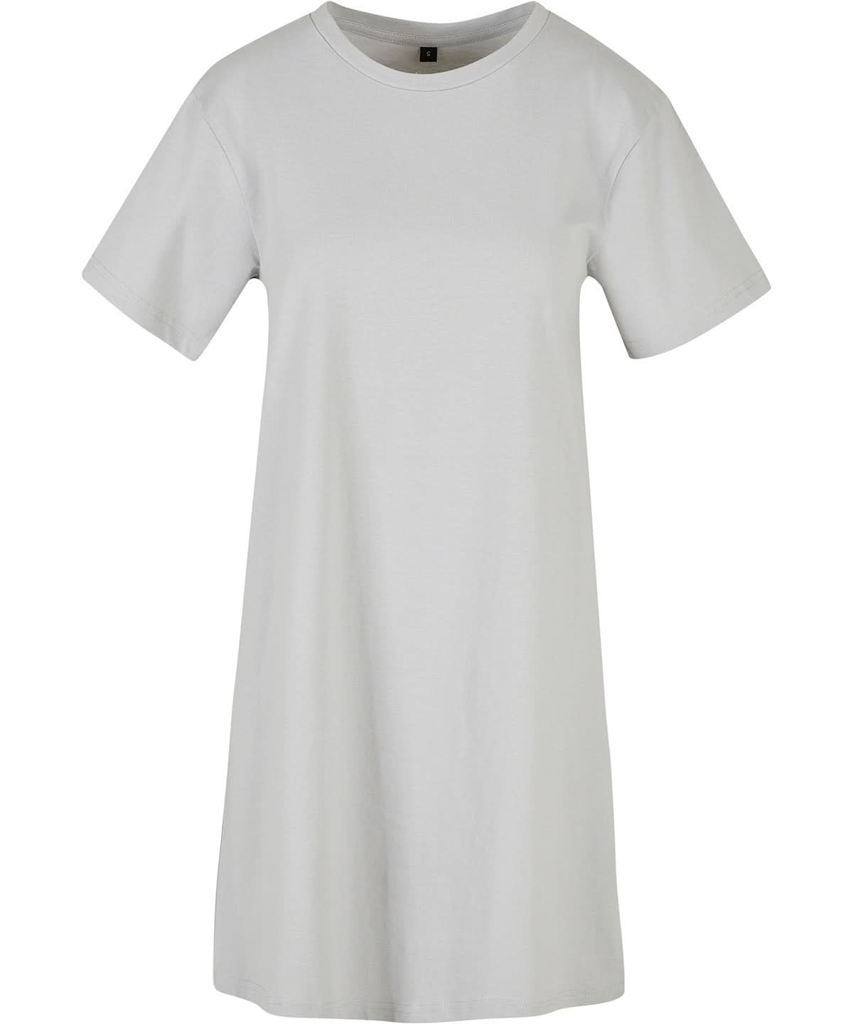Build Your Brand BYB Womens tee dress BY214 - Light Asphalt - Customisable Dresses