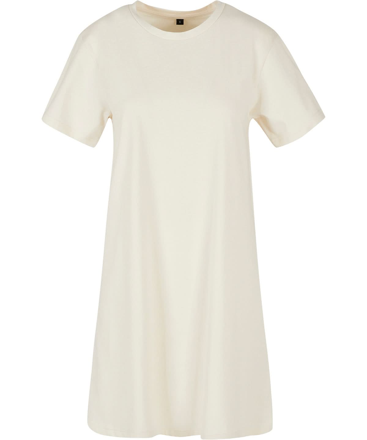 Build Your Brand BYB Womens tee dress BY214 - White Sand - Customisable Dresses