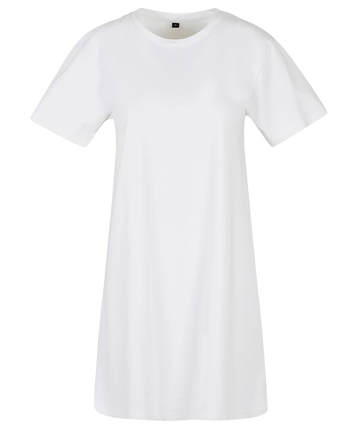 Build Your Brand BYB Womens tee dress BY214 - White - Customisable Dresses