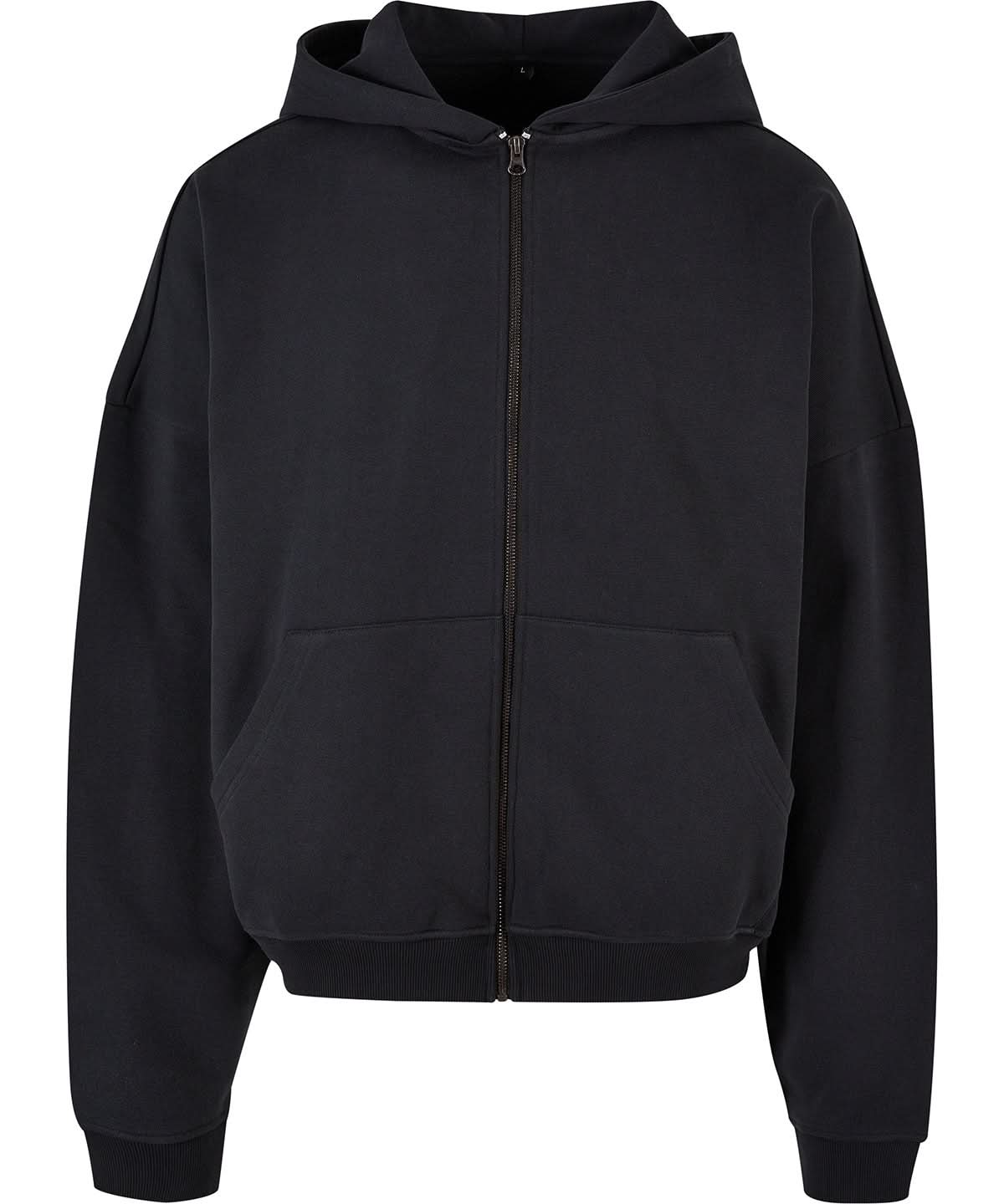 Build Your Brand BYB 90s zip hoodie BY254 - Black - Customisable Hoodies
