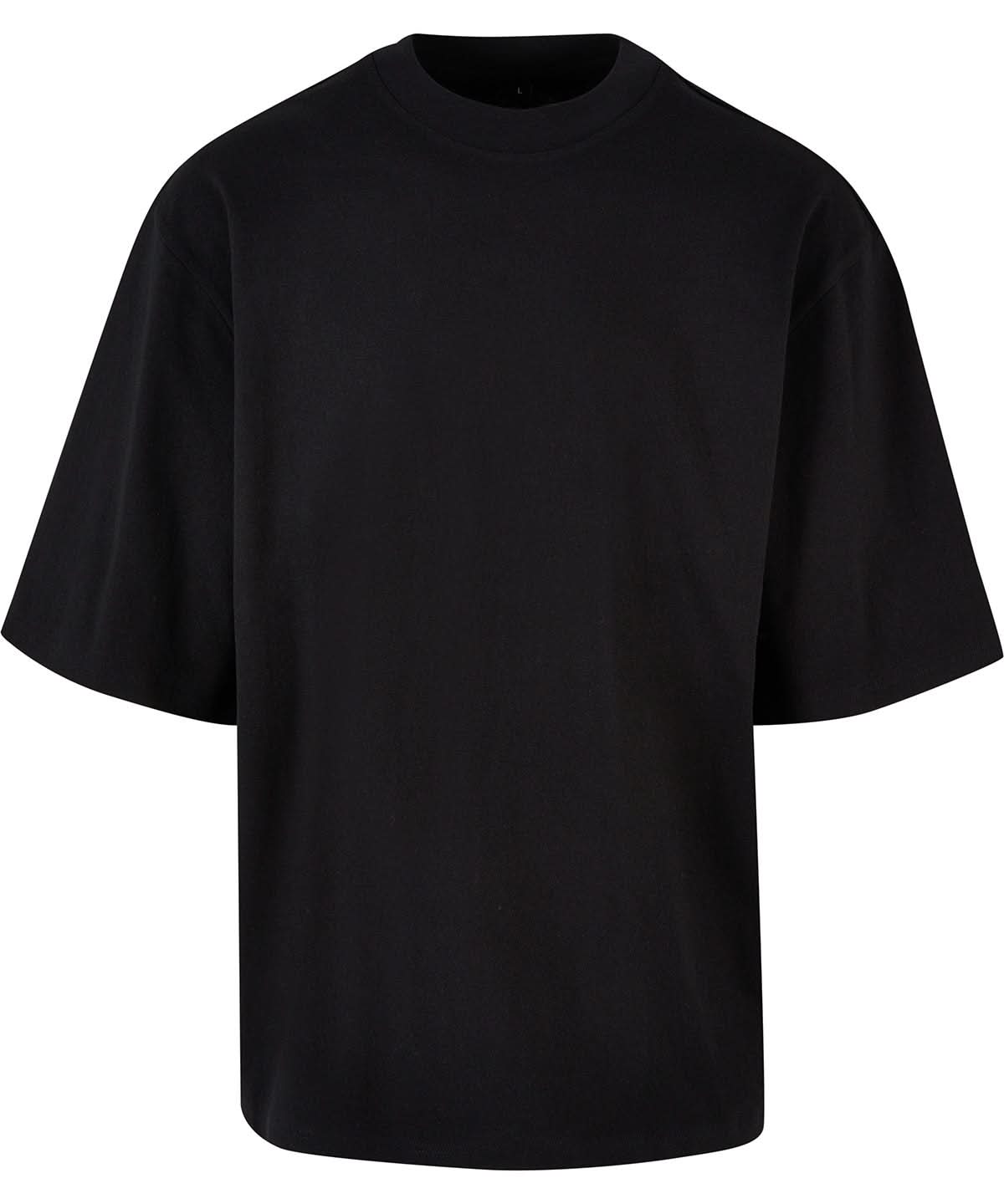 Build Your Brand BYB Oversized sleeve tee BY256 - Black - Customisable T-Shirts