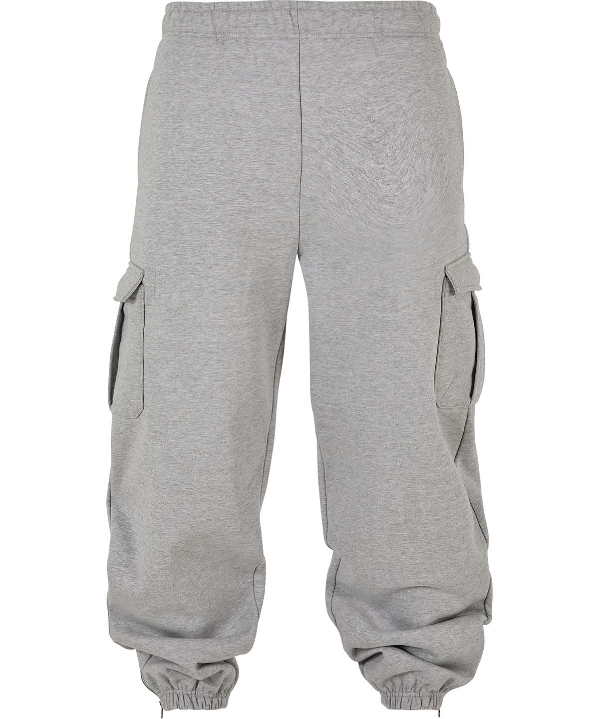 Build Your Brand BYB 90s cargo sweatpants BY258 - Heather Grey - Customisable Sweatpants