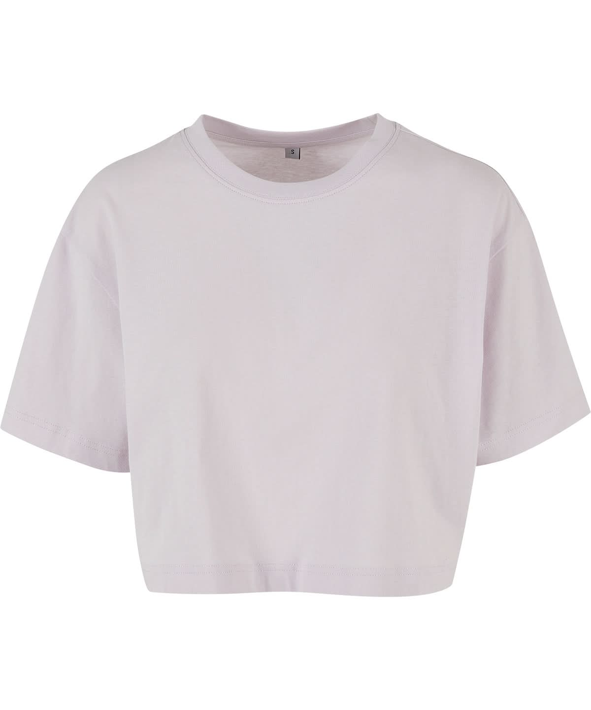 Build Your Brand BYB Womens short oversized tee BY264 - Soft Lilac - Customisable T-Shirts
