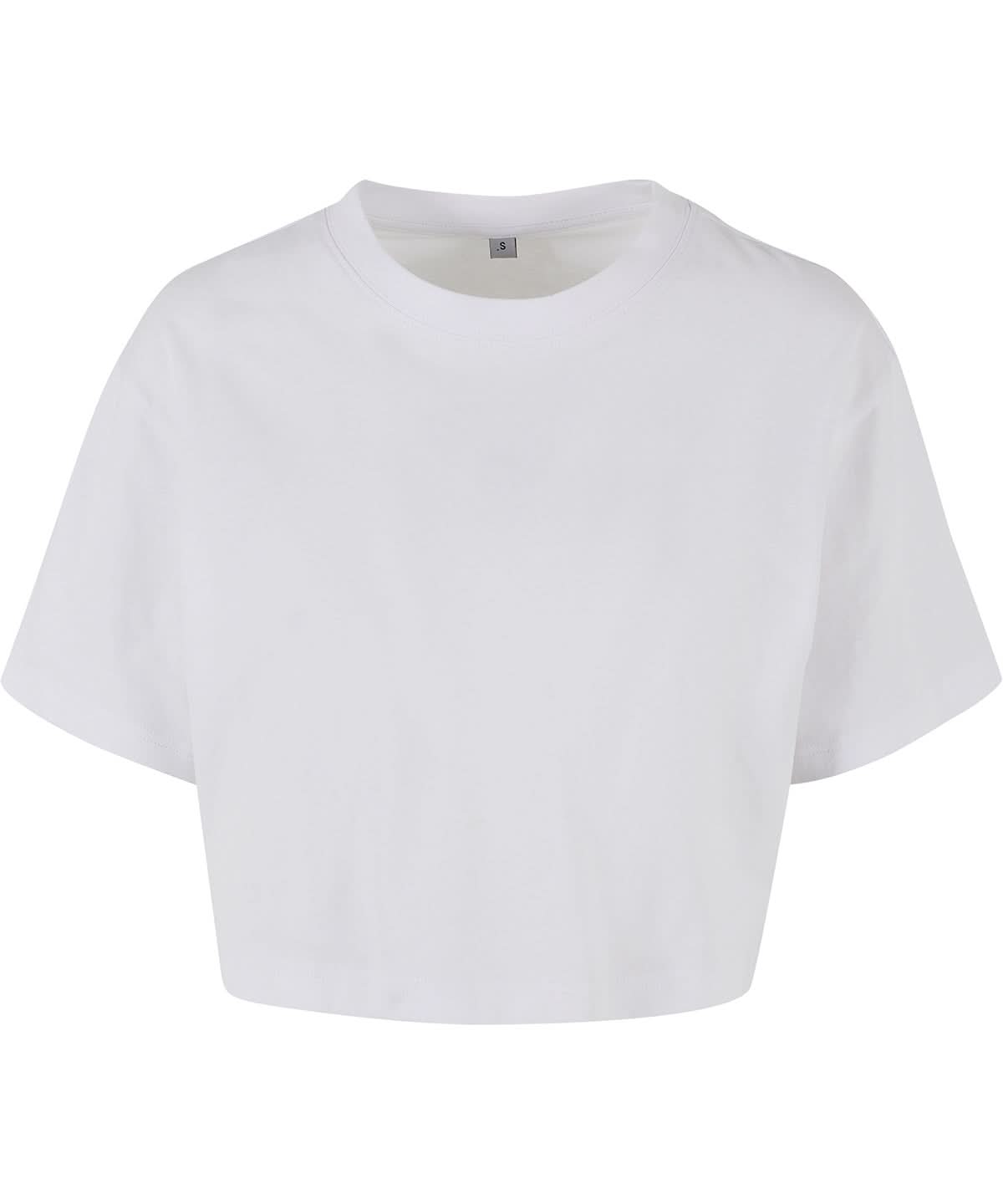 Build Your Brand BYB Womens short oversized tee BY264 - White - Customisable T-Shirts