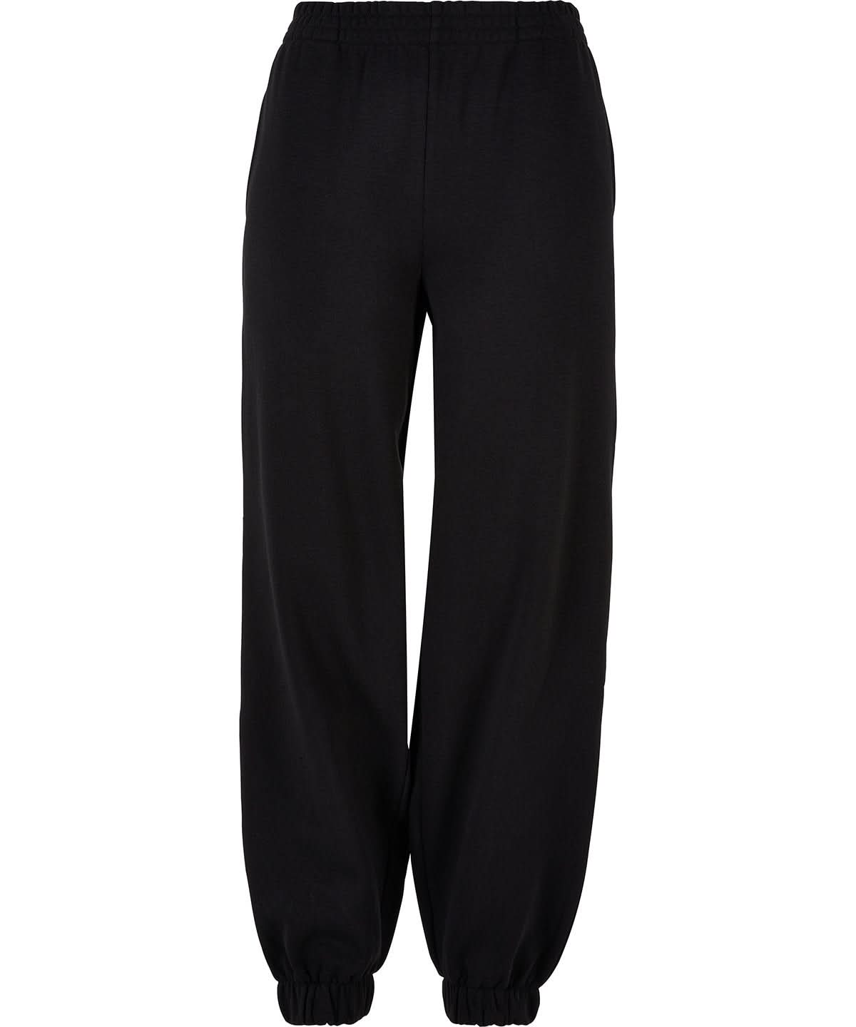 Build Your Brand BYB Womens high waist balloon sweatpants BY265 - Black - Customisable Sweatpants