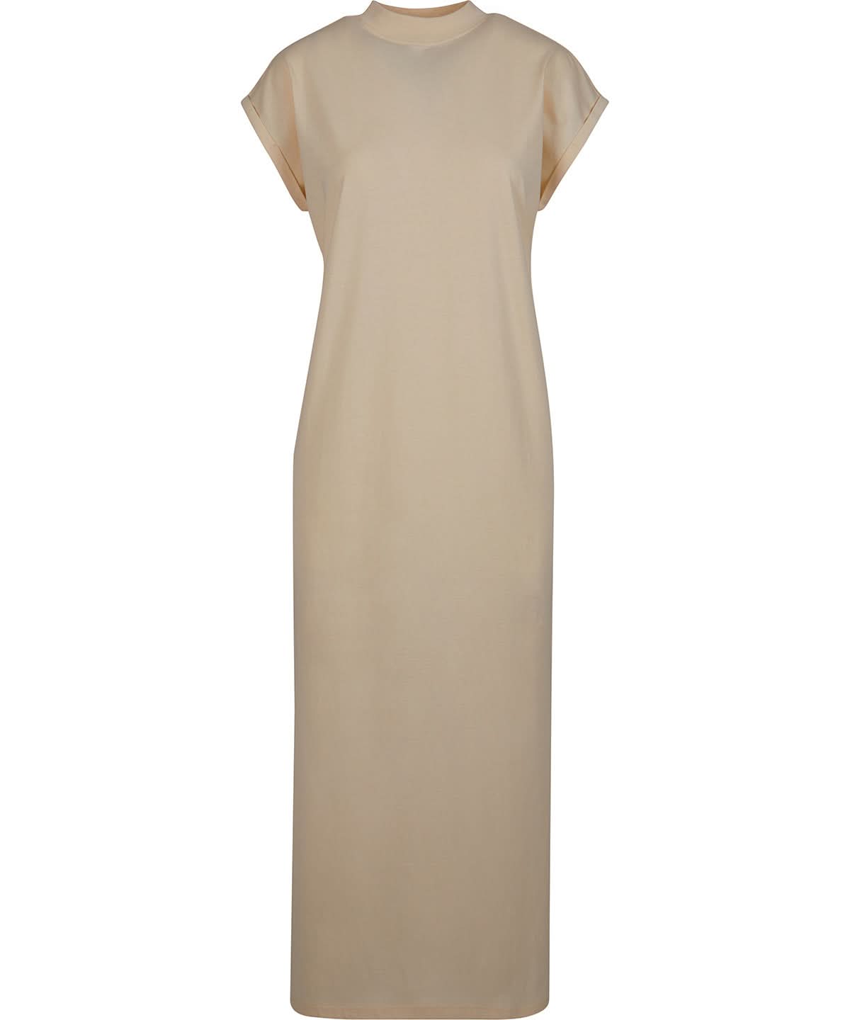 Build Your Brand BYB Womens long extended shoulder dress BY302 - White Sand - Customisable Dresses