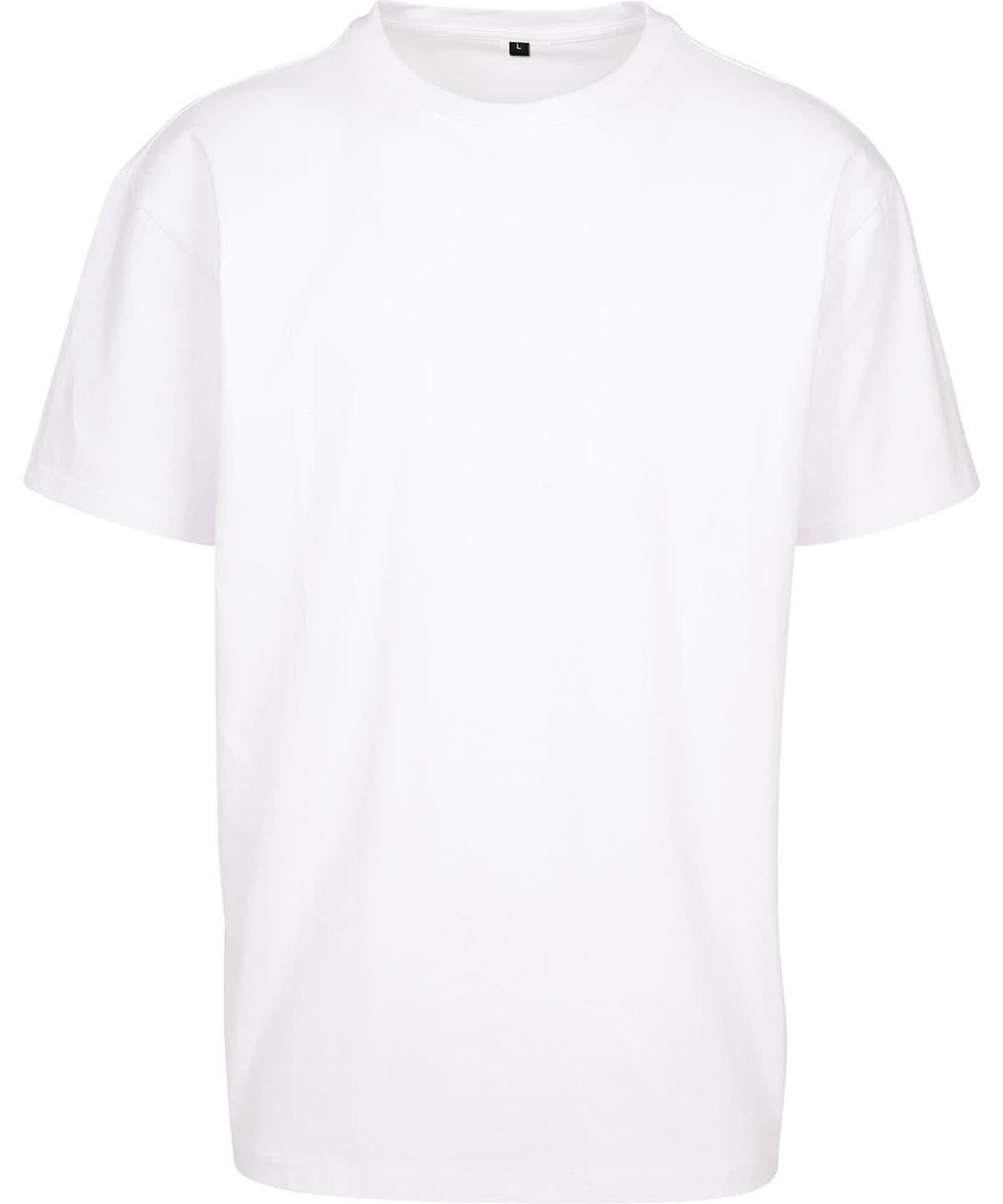 Build Your Brand BYB Cotton loose tee BY308 - White - Customisable T-Shirts