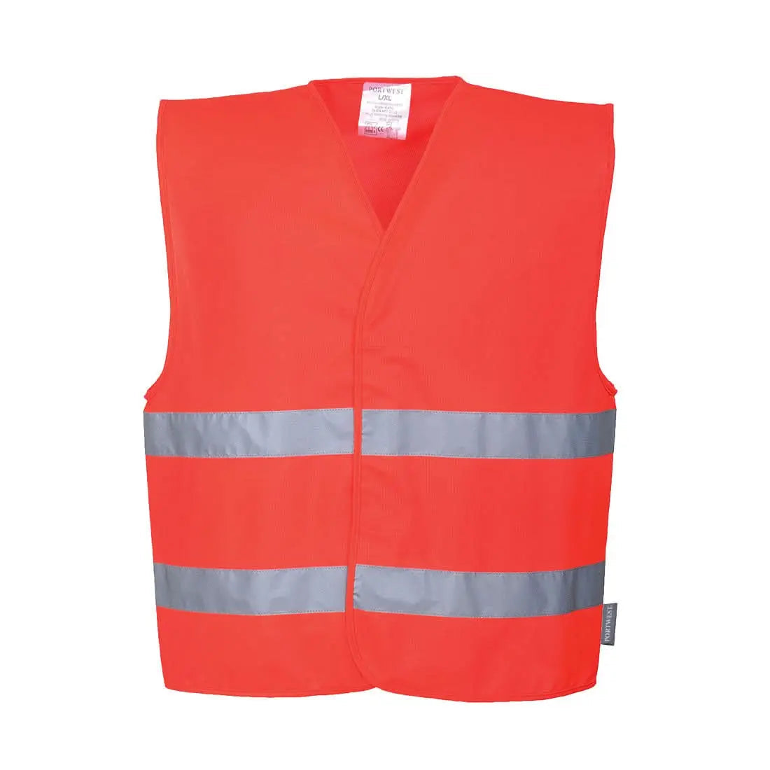 Hi Vis Two Band Vest C474 - Red - Customisable Vests