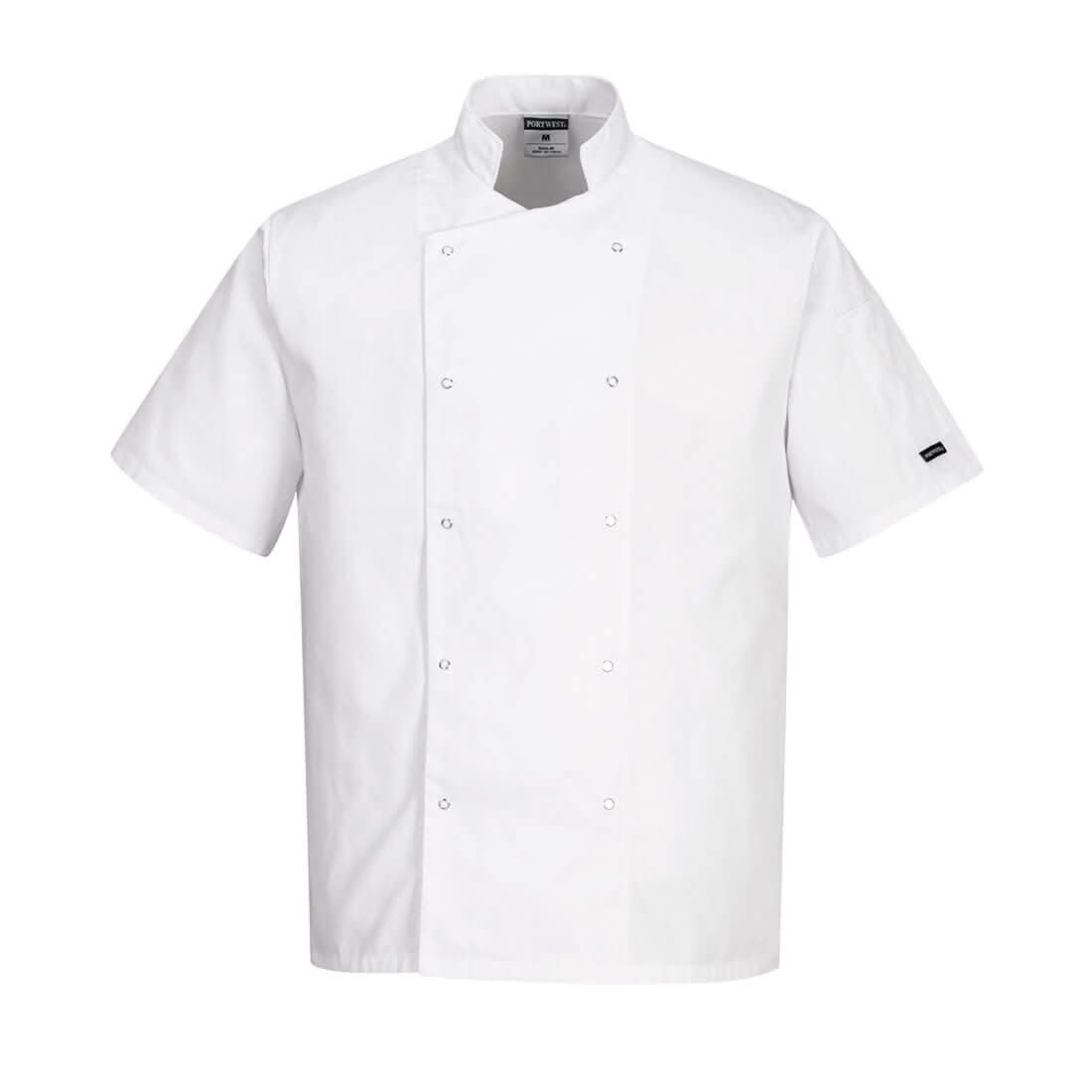 Portwest ChefS Cumbria Jacket SS C733 - White - Customisable Jacket