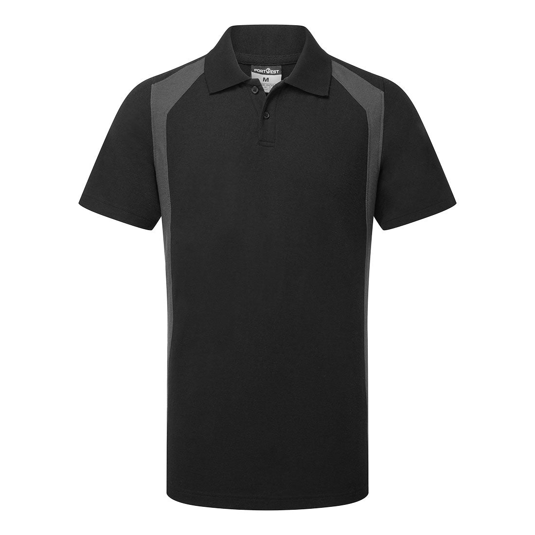 Wx2 Polo Shirt S/S Cd812 - Black Grey - Customisable Polo Shirts