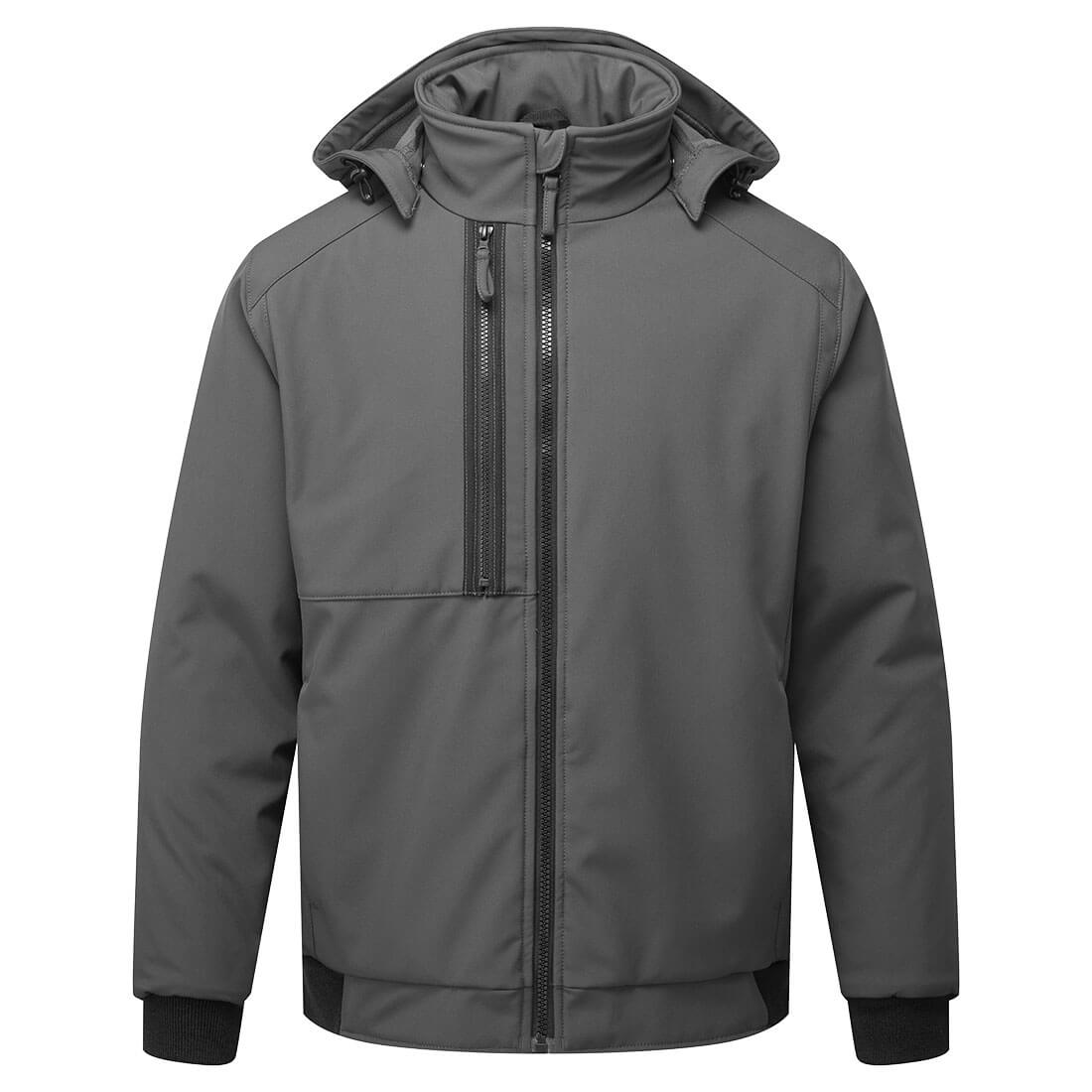 Portwest WX2 Eco Hooded Insulated Softshell (2L) cd874 - Metal Grey - Customisable Jacket