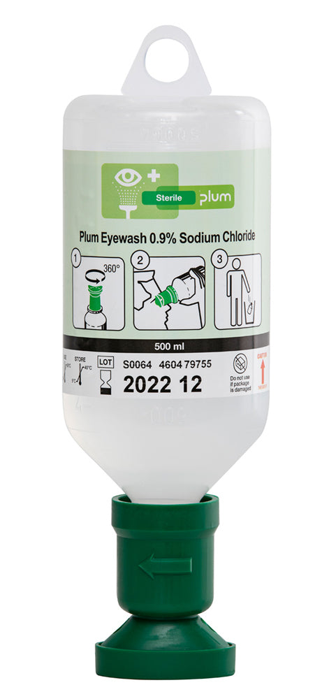 Plum Plum Safety Eyewash Ml Sodium Chloride With Eyecup Cm0745 - Green 500ML - Customisable Eye Wash