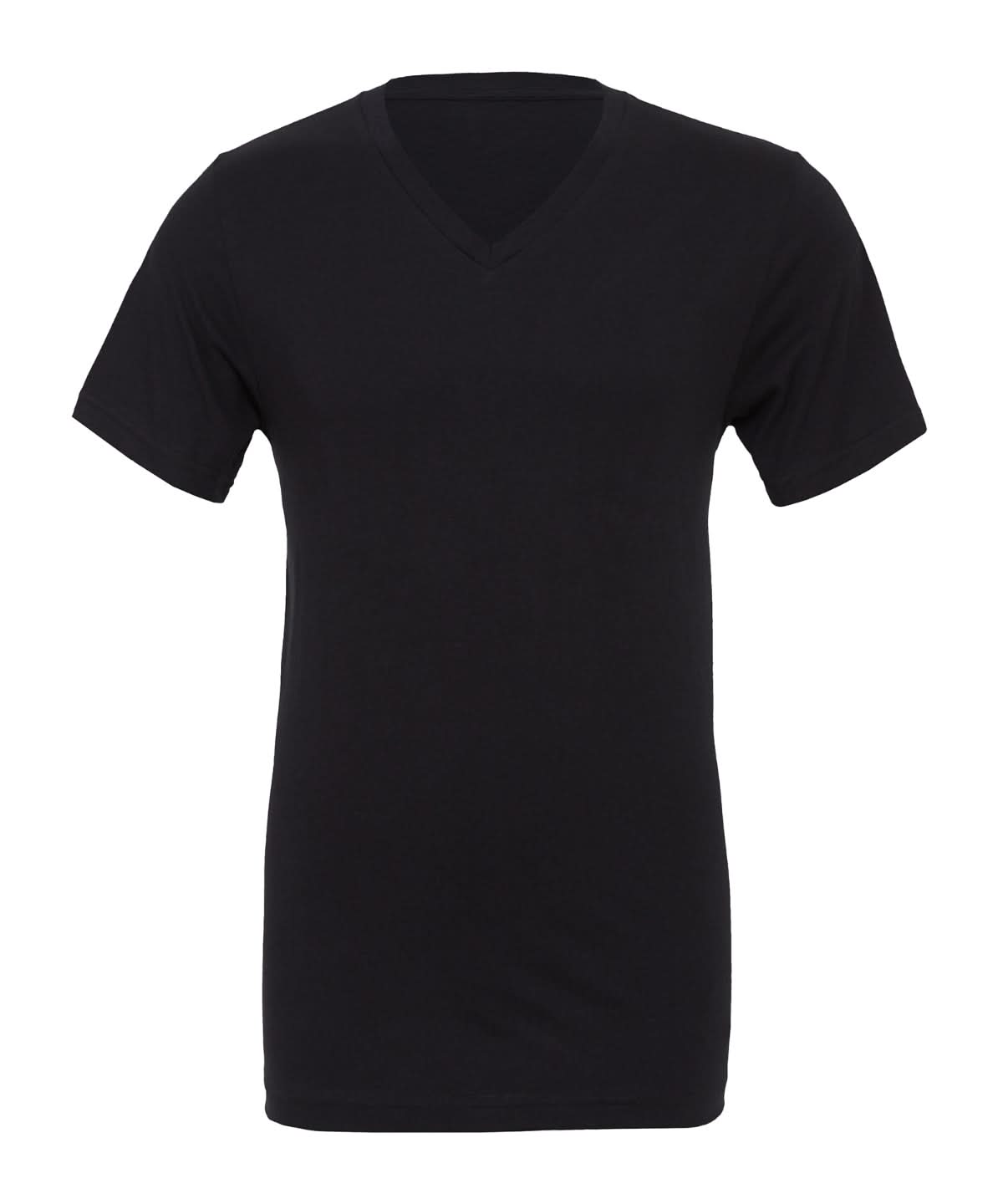 Bella Canvas Unisex Jersey v neck t shirt CV009 - Black - Customisable T-Shirts