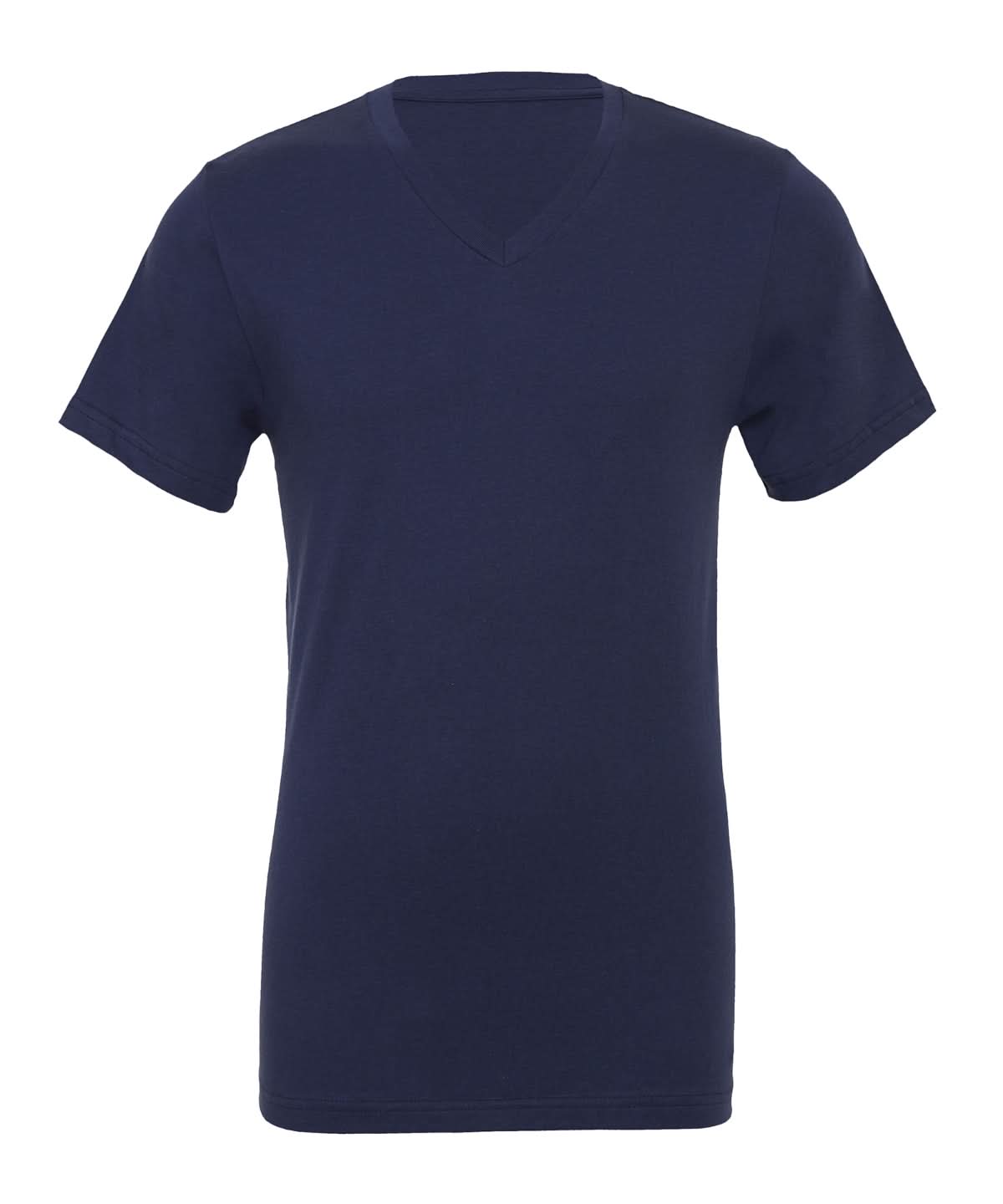 Bella Canvas Unisex Jersey v neck t shirt CV009 - Navy - Customisable T-Shirts