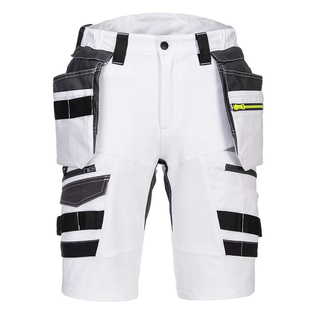 Portwest Dx4 Detachable Holster Pocket Shorts DX444 - White - Customisable Shorts