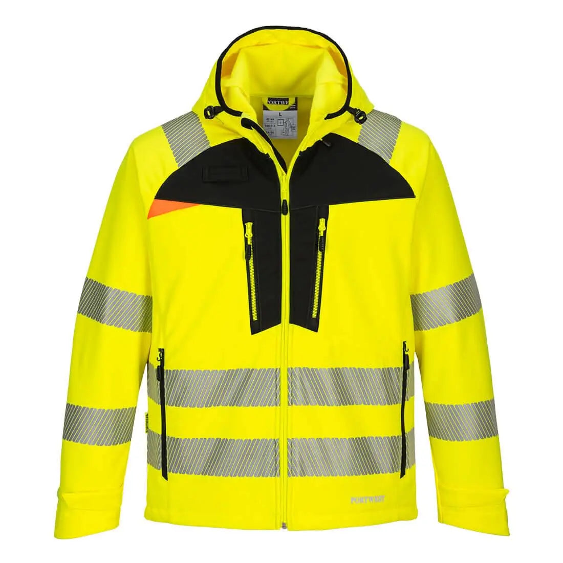 Dx4 Hi Vis Softshell (3 L) Dx475 - Yellow Black - Customisable Softshell Jackets