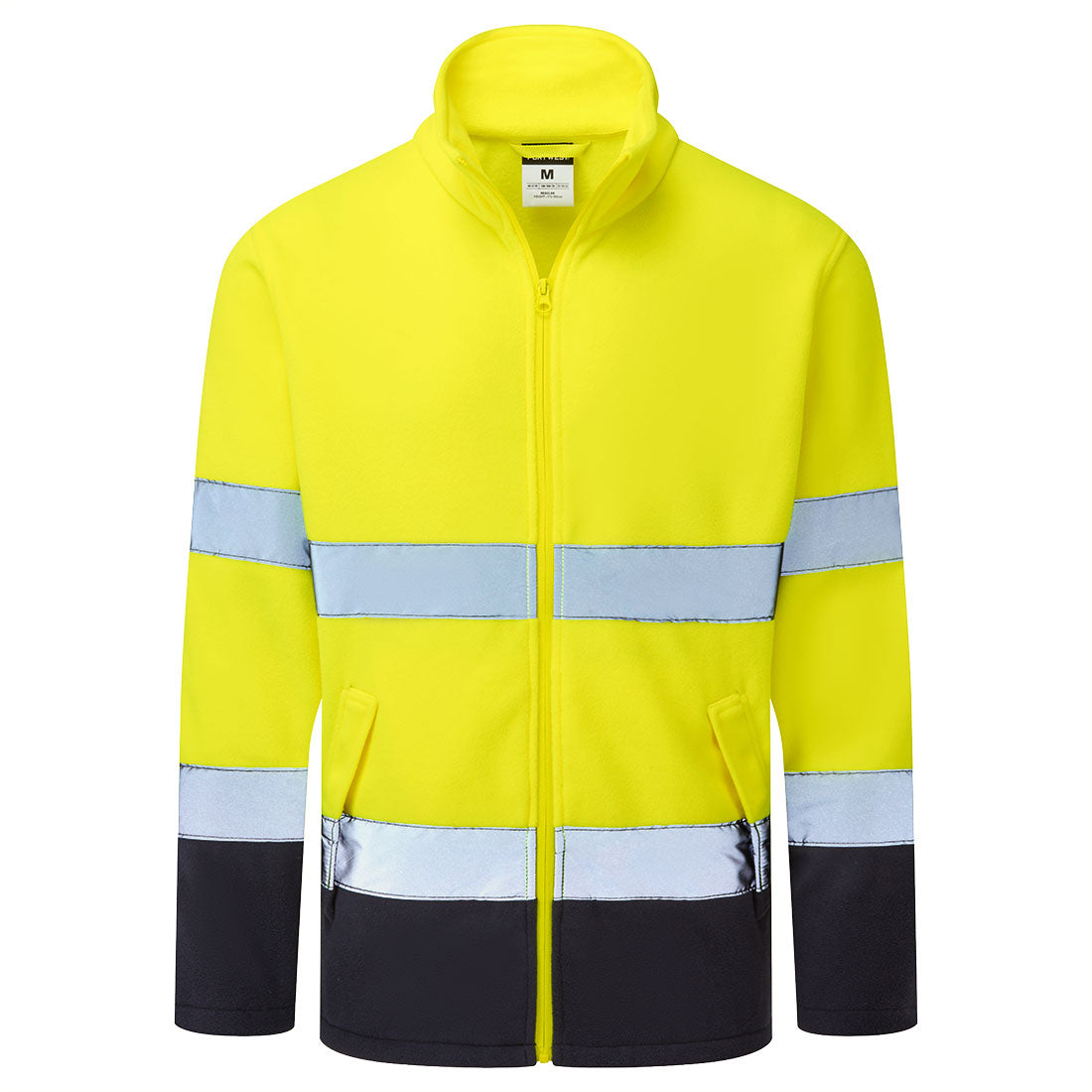 Es1 Essential Hi Vis Contrast Fleece Es251 - Yellow Navy - Customisable Fleeces