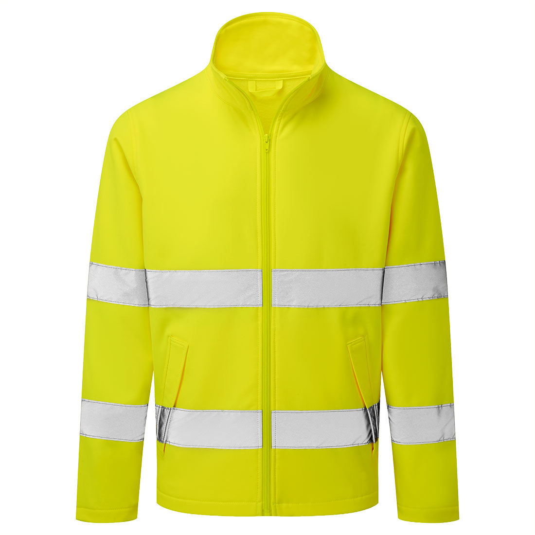 Es1 Essential Hi Vis Softshell Jacket (2 L) Es428 - Yellow - Customisable Softshell Jackets