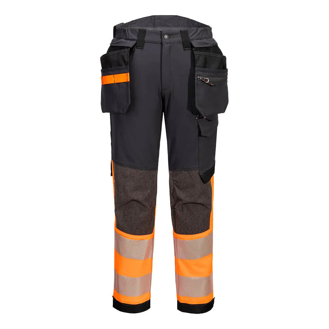Ev4 Hi Vis Stretch Detachable Holster Class 1 Trousers Ev442 - Orange - Customisable Clothing