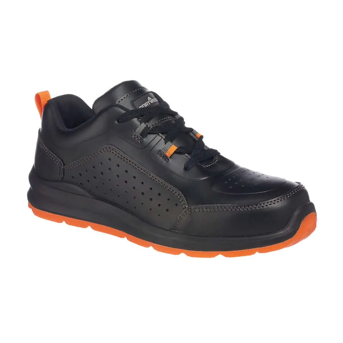 Composite Action Leather Trainer S1 P Src Fc09 - Black Orange - Customisable Trainers